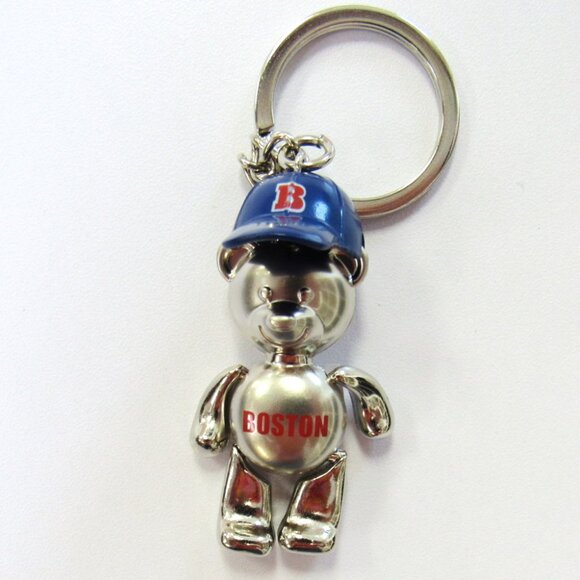 Boston Teddy Bear Keychain  Key Ring Souvenir NEW Massachusetts Gift - Picture 1 of 3